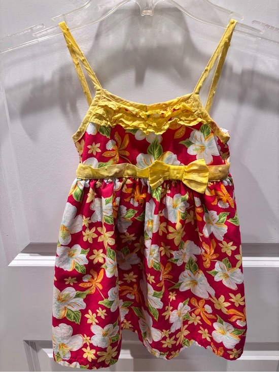Penelope Mack Other - Penelope Mack Red Floral Sundress with Yellow Ruffle